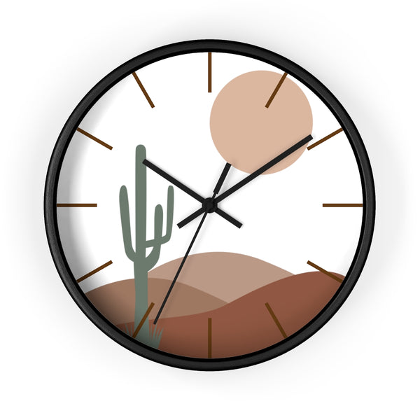 Wall clock Decor Hanging Wall Clock Bohemian Eclectic Desert Scene Rustic Decor Wall Art Silent Tick Clock Battery Operated
