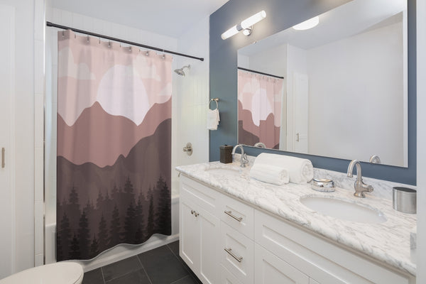 Shower Curtains Boho, Southwestern Mountain Scene