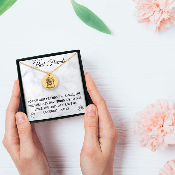 Dog Portrait Necklace for Dog Lovers Dog Dad Dog Mom Gifts