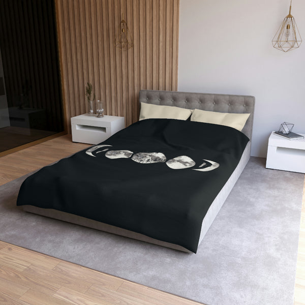 Moon Phases Microfiber Duvet Cover, Bedroom Bedding Celestial