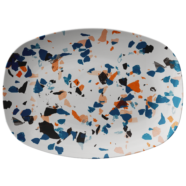 Speckled Abstract Plastic Serving Platter