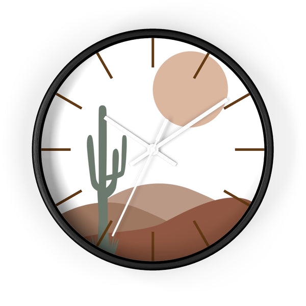 Wall clock Decor Hanging Wall Clock Bohemian Eclectic Desert Scene Rustic Decor Wall Art Silent Tick Clock Battery Operated