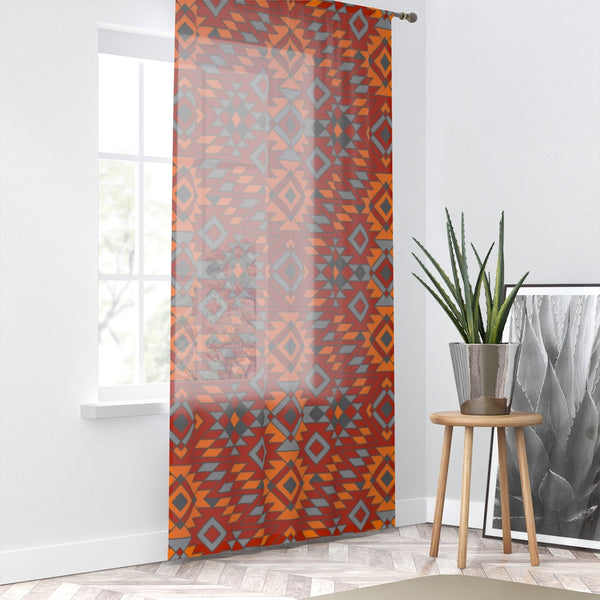 Window Curtain Sheer Southwestern Redrock Canyon Print Single Curtain for Window