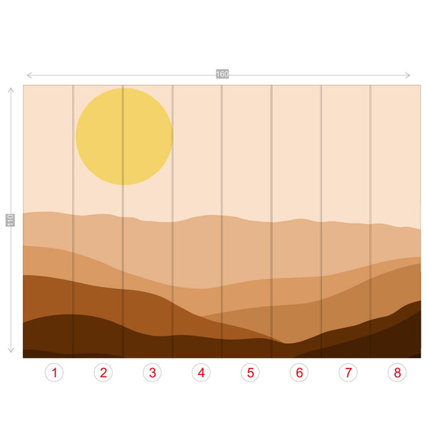 Wall Mural Wallpaper High Sun Desert Wall Decor Art, 4 Sizes