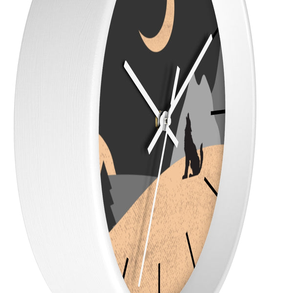 Wall Clock, Howling Moon Rustic Theme