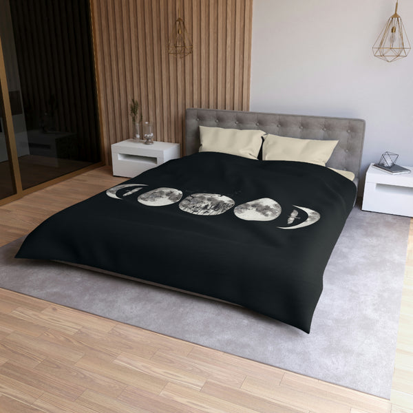 Moon Phases Microfiber Duvet Cover, Bedroom Bedding Celestial