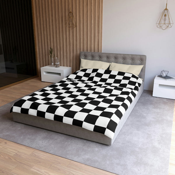 Checkered Bedding Duvet Cover Microfiber, 4 Sizes