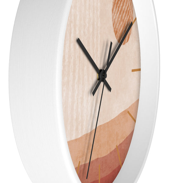 Wall Clock Modern Simplistic Landscape Silent Tick 10 in. Wall Decor Clock for Office, Nursery, Bedroom