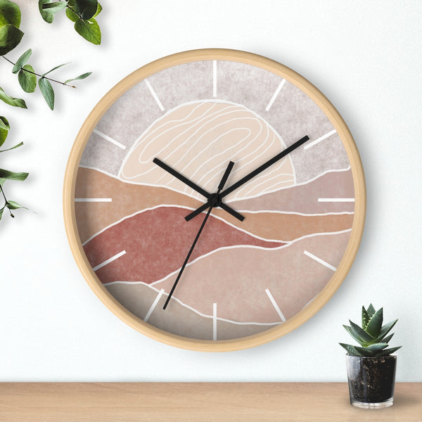 Silent Wall Clock Sunset Modern Landscape Hanging Wall Clock Decor