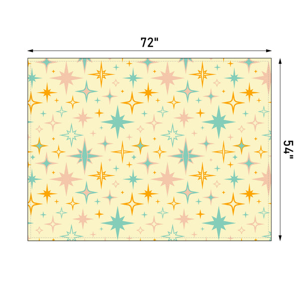 Retro Starburst Tablecloth, Kitchen Table Linens Retro Modern
