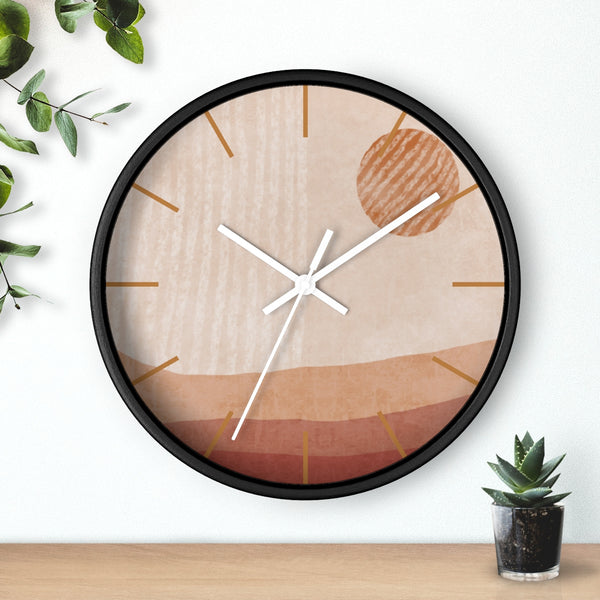 Wall Clock Modern Simplistic Landscape Silent Tick 10 in. Wall Decor Clock for Office, Nursery, Bedroom