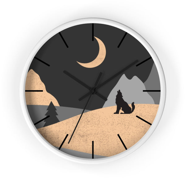 Wall Clock, Howling Moon Rustic Theme