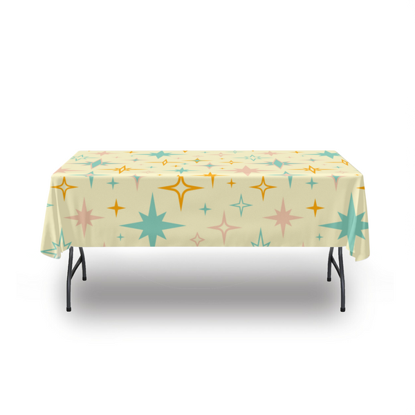 Retro Starburst Tablecloth, Kitchen Table Linens Retro Modern