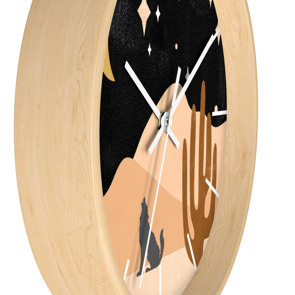 Wolf Mountain Night Wall Clock