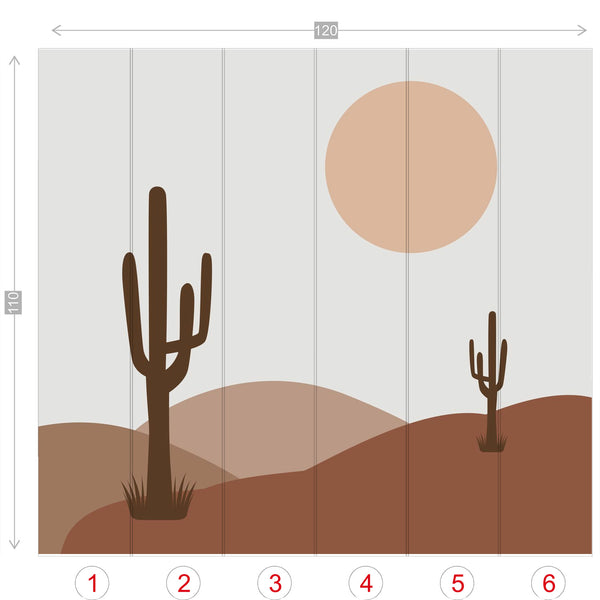 Wall Murals Desert Valley Wallpaper Home Decor Wall Decor Cactus Desert Full Moon Joshua Tree
