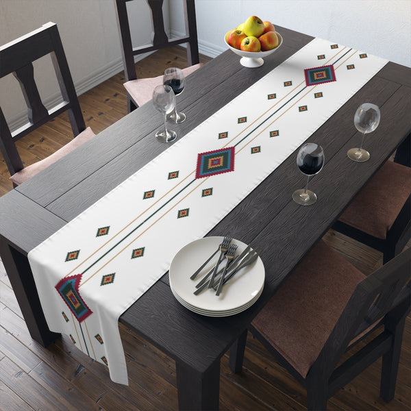 Camino de mesa Algodón o Poliéster White Diamond Southwestern Runner para mantelería de cocina