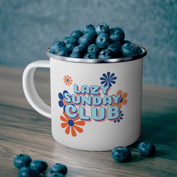 Lazy Sunday Club Gifts Camping Mug Funny Gifts Travel Enamel Camping Mug Coffee Mug Tea Mug
