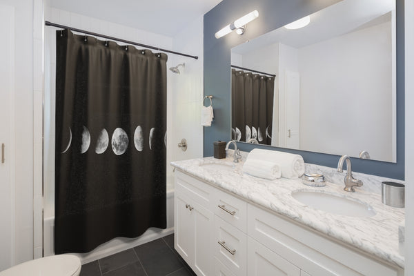 Shower Curtain Moon Phases, Bathroom Decor