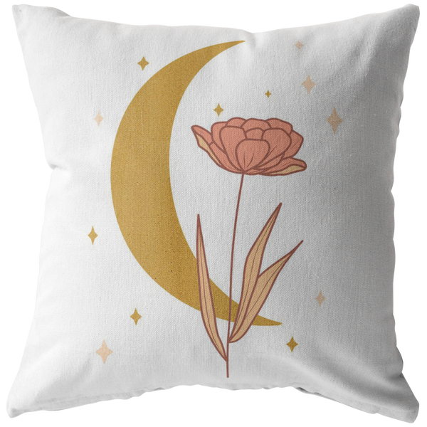 Accent Pillow, Moon Flower Throw Pillow