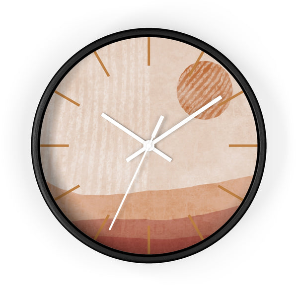 Wall Clock Modern Simplistic Landscape Silent Tick 10 in. Wall Decor Clock for Office, Nursery, Bedroom