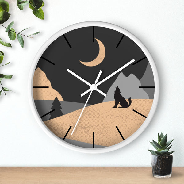 Wall Clock, Howling Moon Rustic Theme