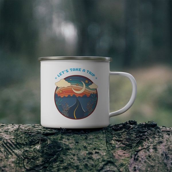 Camping Mug Gifts Travel Take a Trip Adventure Graphic Enamel Camping Mug Coffee Mug Tea Mug