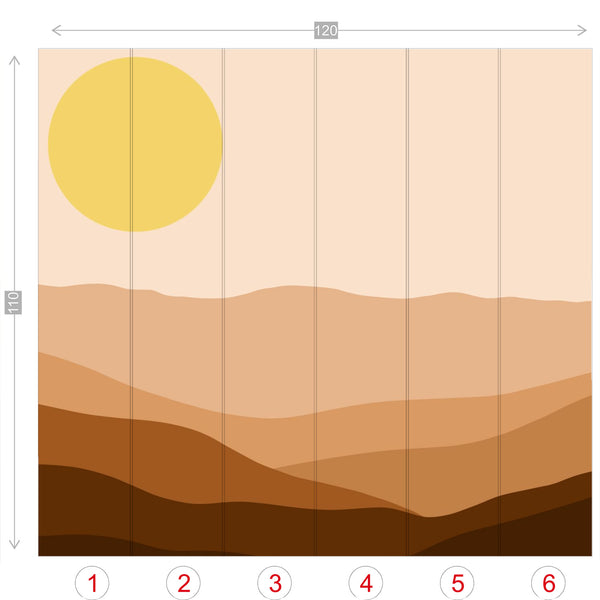 Wall Mural Wallpaper High Sun Desert Wall Decor Art, 4 Sizes