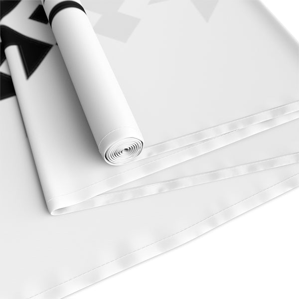 Southwestern Contemporary Table Runner (Cotton, Poly) White Black Bohemian Cloth for Table