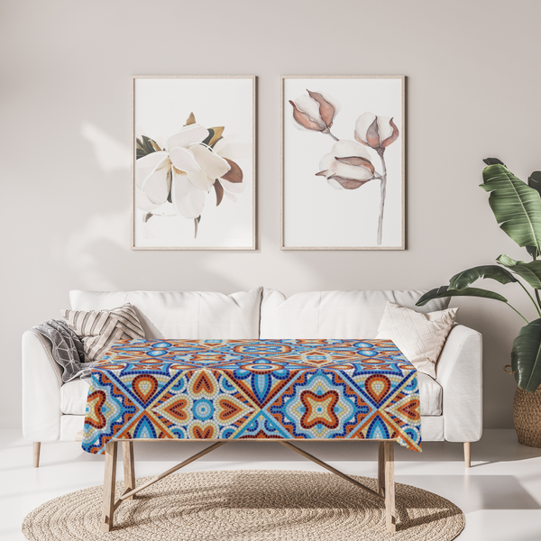 Tablecloth Mural Print Polyester Fade Resistant Table Cloth