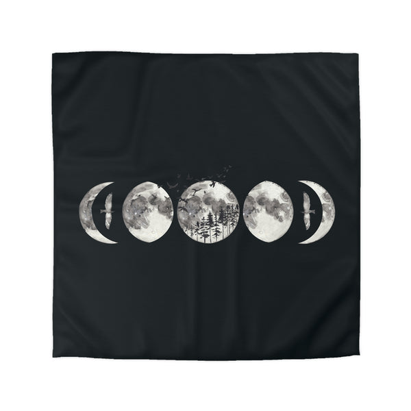 Moon Phases Microfiber Duvet Cover, Bedroom Bedding Celestial