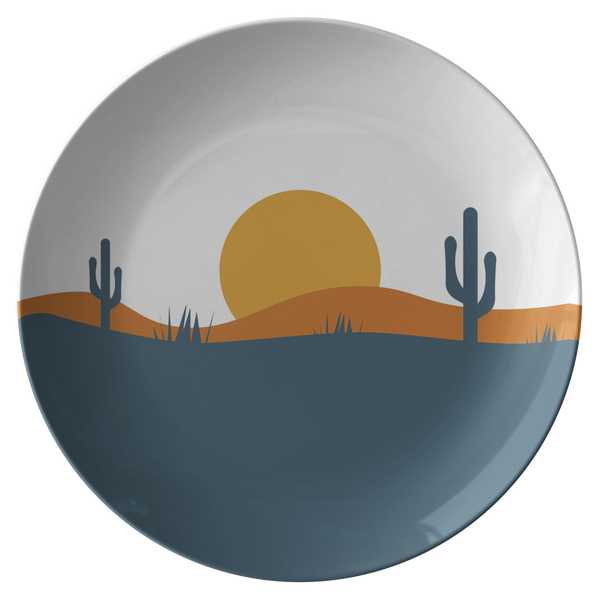 Plato de plástico para cena con diseño de Sunset Desert