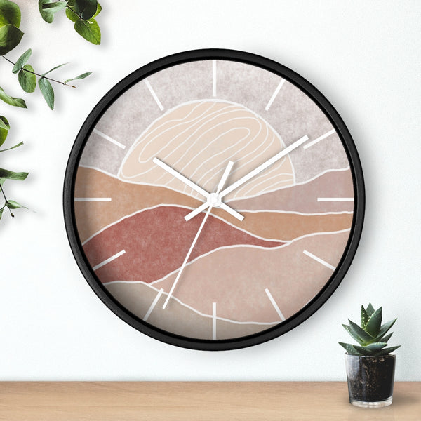 Silent Wall Clock Sunset Modern Landscape Hanging Wall Clock Decor
