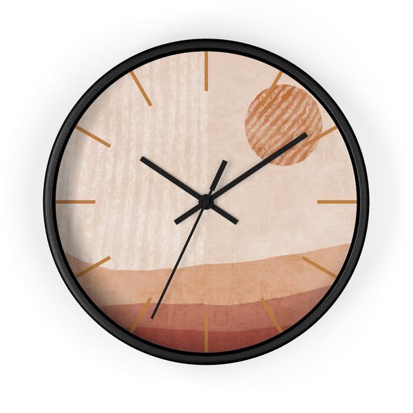 Wall Clock Modern Simplistic Landscape Silent Tick 10 in. Wall Decor Clock for Office, Nursery, Bedroom