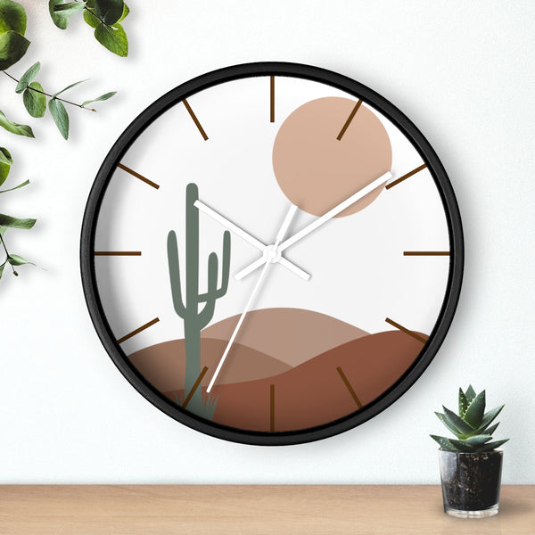 Wall clock Decor Hanging Wall Clock Bohemian Eclectic Desert Scene Rustic Decor Wall Art Silent Tick Clock Battery Operated