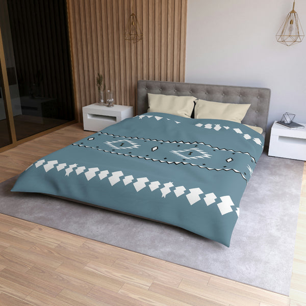 Microfiber Duvet Cover Blue Sky Southwestern Polyester Cover for Comforter, 4 Sizes Invisible Zipper Closure