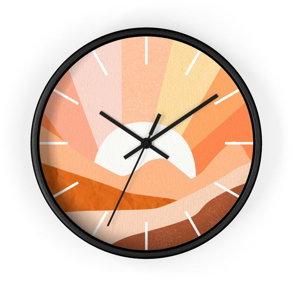 Wall Clock Silent Tick Sunrise Modern Landscape Clock for Wall Bohemian