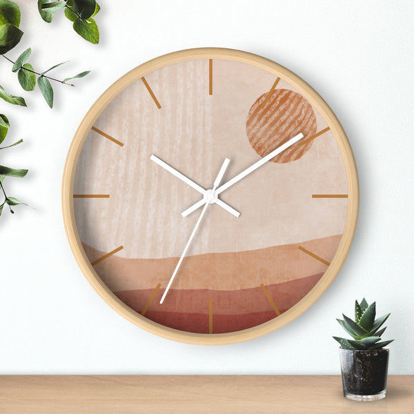 Wall Clock Modern Simplistic Landscape Silent Tick 10 in. Wall Decor Clock for Office, Nursery, Bedroom
