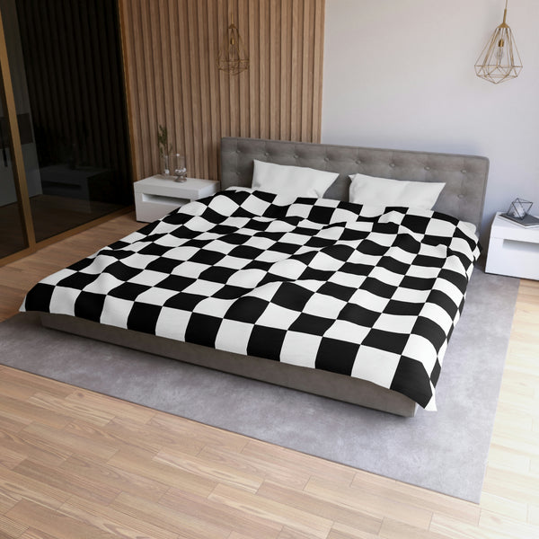 Checkered Bedding Duvet Cover Microfiber, 4 Sizes