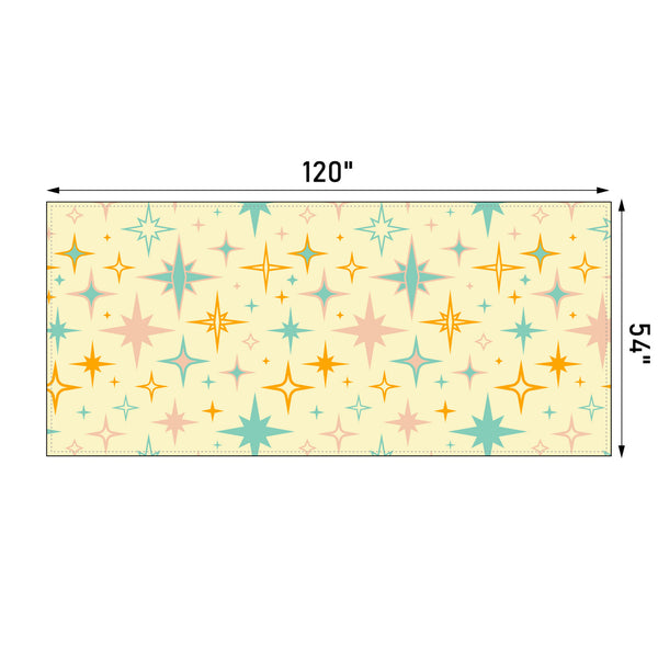Retro Starburst Tablecloth, Kitchen Table Linens Retro Modern
