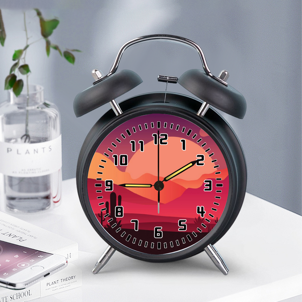 Desert Scene Ringing Digital Night Light Alarm Clock Creative Desktop Clock
