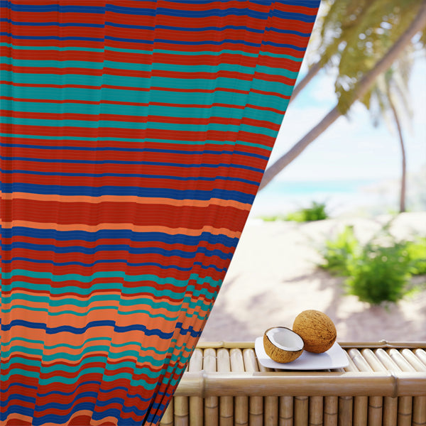 Black Out Window Curtains (1 Piece) Lakeshore Ridge Print Southwestern Striped Polyester