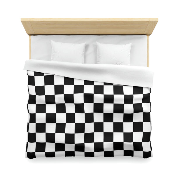 Checkered Bedding Duvet Cover Microfiber, 4 Sizes