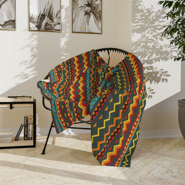 Southwestern Blanket Sahara Sunrise Velveteen Minky Blanket Three Sizes Polyester One Sided Print Soft Fleece Mexican Blanket Style