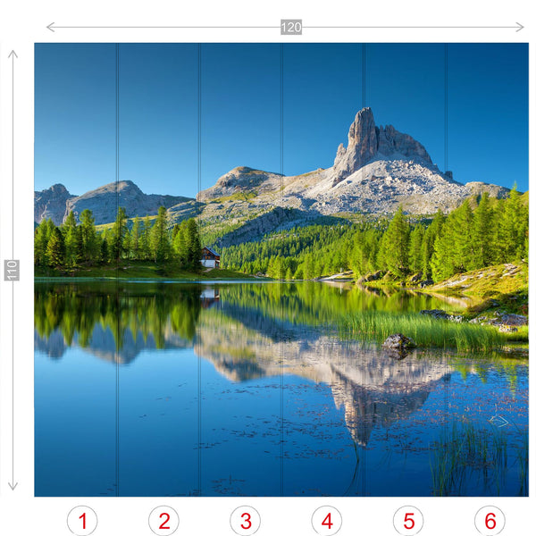 Wall Murals Wallpaper Mountain Lake Getaway, 4 Sizes Wall Decor Scenic