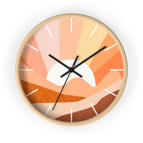 Wall Clock Silent Tick Sunrise Modern Landscape Clock for Wall Bohemian