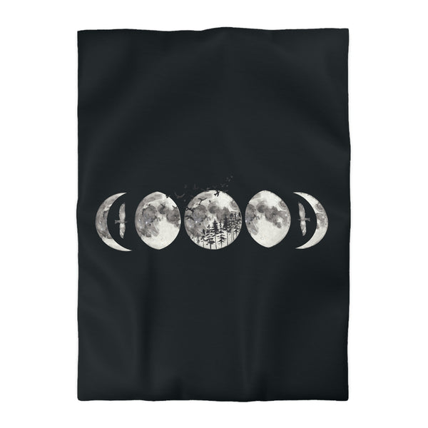 Moon Phases Microfiber Duvet Cover, Bedroom Bedding Celestial