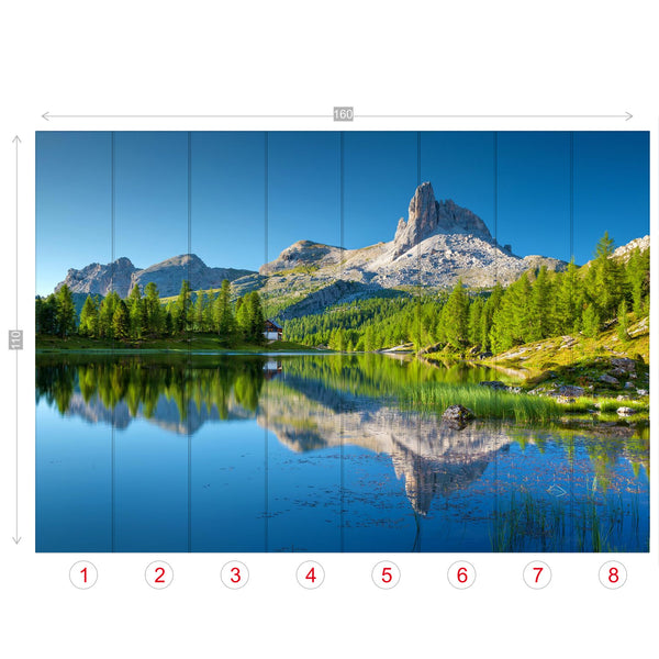 Wall Murals Wallpaper Mountain Lake Getaway, 4 Sizes Wall Decor Scenic