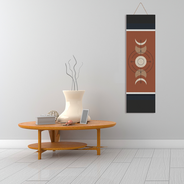 Moon Phases Wooden Plaque 6" x 20"