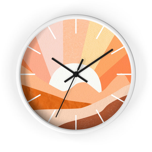 Wall Clock Silent Tick Sunrise Modern Landscape Clock for Wall Bohemian