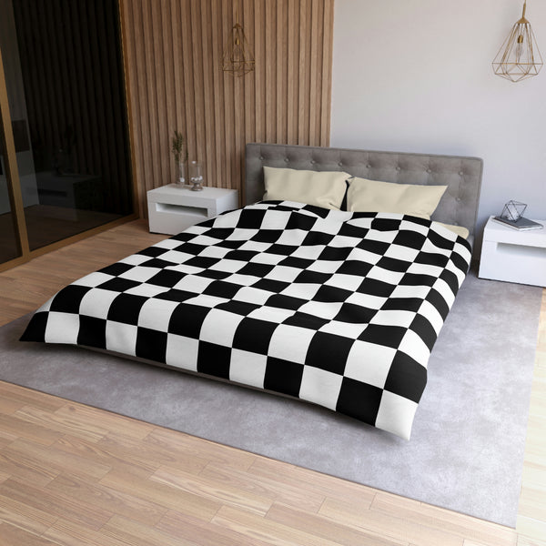 Checkered Bedding Duvet Cover Microfiber, 4 Sizes